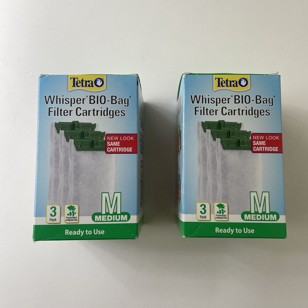 2PCS Tetra Whisper Bio-Bag Filter Cartridges Medium 3 Pack 6 Total Ready to Use